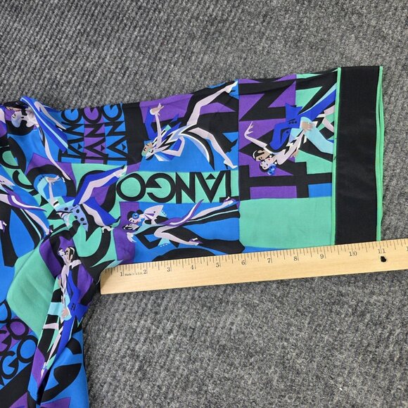 Bob Mackie Wearable Art Kimono Jacket Womens M Blue Silk Tango Dance Set - Picture 13 of 16